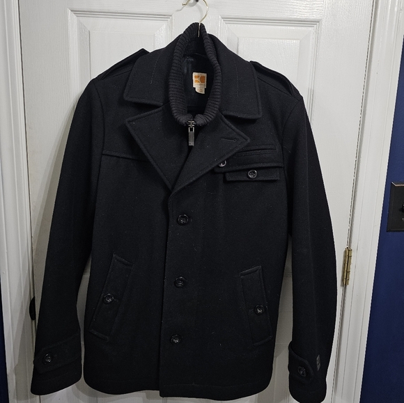 Hugo Boss Coxtan Virgin Wool Blend Coat with Bib - Picture 6 of 11